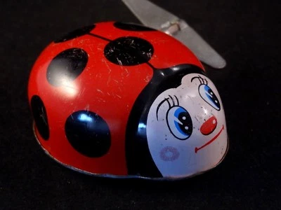 Ancien jouet mécanique coccinelle TT japan tôle litho années 60 style joustra - Photo 1/4