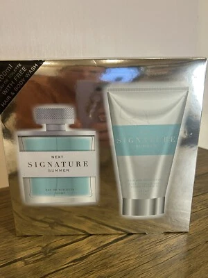 Mens Next Signature Summer Gift Set Eau De Toilette 100ml Spray & Body Wash BN - Image 1 of 3