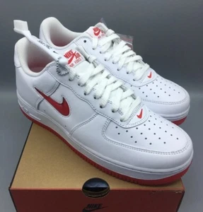 Nike Air Force 1 Low ’07 Retro Premium White Jewel Swoosh Red EU 42 US 8,5 Weiß - Bild 1 von 9