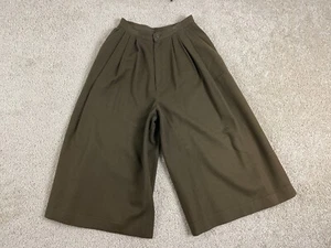 Finity Chino Shorts Womens Size 6 Wool Pleated Regular Wide Leg Pocket Brown - Picture 1 of 14