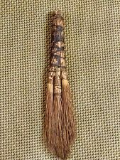 Antique Handmade Folk Art Primitive Whisk Broom Wrapped in Paper & Wire 