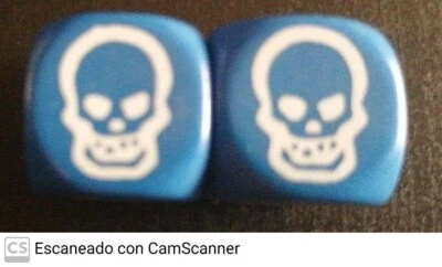 DADOS HEROQUEST, JUEGOS DE ROL, AZULES, 2 UNIDADES - Imagen 1 de 3