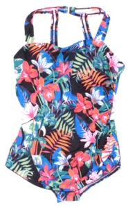 NEW - SWIM 365 Women's 'FLORAL' Multicolor ONE-PIECE RUFFLE SWIMMING SUIT - 16 - Picture 1 of 2