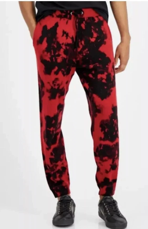 INC International Concepts Men's Cashmere Tie-Dye Jogger Pants Red Wash Size XL - Image 1 of 1