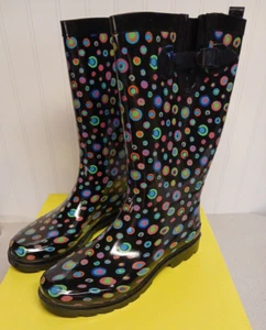 Rain Boots- New in Box Shiny Painted Marbles Rain Boots Size US10 - Picture 1 of 15