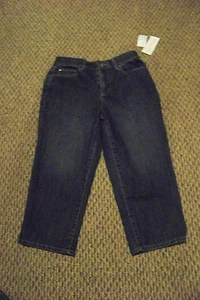 new womens christopher & banks faded medium wash classic fit denim jean capris 4 - Picture 1 of 2