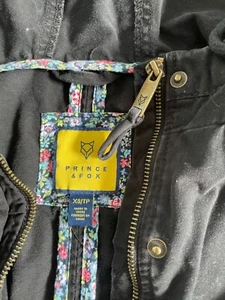 PRINCE & FOX Women's 100%Cotton Hooded Black Denim Jacket 100% Cotton Size XS/TP - Picture 1 of 6