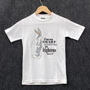 Vintage 1996 Bugs Bunny Looney Tunes Kids Small Short Sleeve T-Shirt White USA - Picture 1 of 10