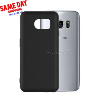 Black Ultra Slim Soft Silicone Cover Case for Samsung Galaxy S7 SM-G930VL Phone - Picture 1 of 1