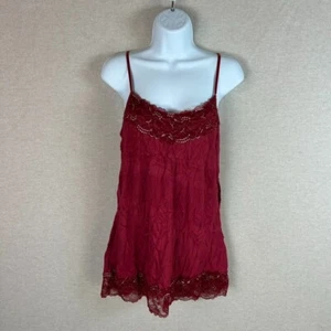 Maurices Womens Lace Trim Y2K Cami Tank Top Size L Romantic Crinkle Preppy Siren - Picture 1 of 10
