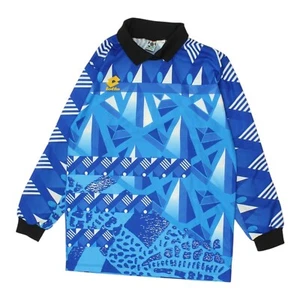 Lotto Blue Goalkeeper Shirt | Vintage 90s Mens L Funky Football Collared Goalie - Picture 1 of 5