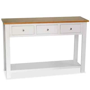 NNEVL Console Table 118x35x77 cm Solid Oak Wood - Picture 1 of 6