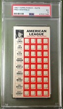 1967 TOPPS PUNCH-OUTS FRED WHITFIELD PSA 5 CLEVELAND INDIANS TEST ISSUE
