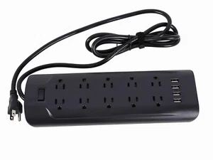 10 Outlet Power Strip Surge Protector 15Amp Industrial Metal With 4 USB 6FT - Picture 1 of 1