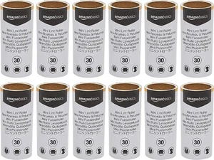 Amazon Basics Mini Lint Roller Refills for Pet Hair, Clothing 12-Pack Refills - Picture 1 of 6