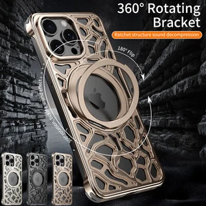 Mag Safe Ring Stand Shockproof Aluminum Metal Case For iPhone 16 Pro Max 16 15  - Picture 1 of 10