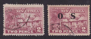 PAPUA NEW GUINEA 1929: 2d Claret Red HUTS OPT OS/ NO OS USED (RE113) - Picture 1 of 2