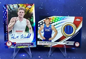 Hunter Woodhall Auto & Relikt 2024 Topps Chrom US Olympic Para Track & Field - Bild 1 von 13