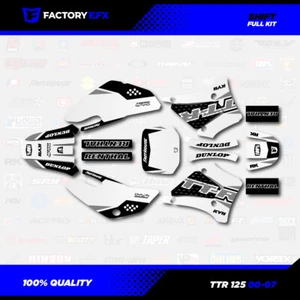 White & Gray Shift Racing Graphics Kit fits 00-07 YAMAHA TTR125 TTR 125 decal - Picture 1 of 4