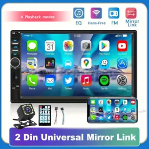 2 Din Estereo De Pantalla Para Coche Carro MP5 Radio Specchio Link per Android IOS - Foto 1 di 13