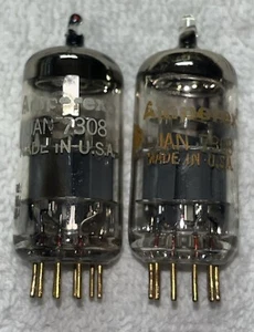 Pair of Amperex 7308 E188CC Gold Pin Vacuum Tubes Amplitrex Tested Strong - Picture 1 of 7