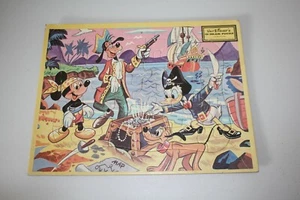 VTG Walt Disney Jaymar Inlaid Puzzle Pirates Mickey Donald Goofy Pluto Treasure - Picture 1 of 3