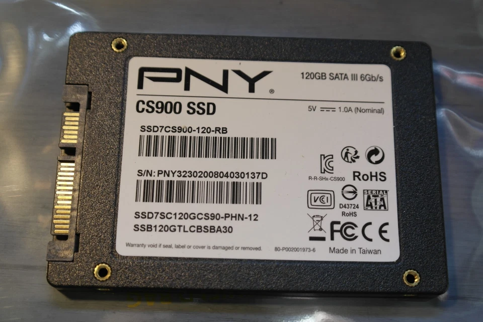 PNY 120GB PNY CS900 SSD 2.5 SATA3 7mm TLC NAND R/W 515/490 MB/s 86K/81KIOPS - Image 1 of 1