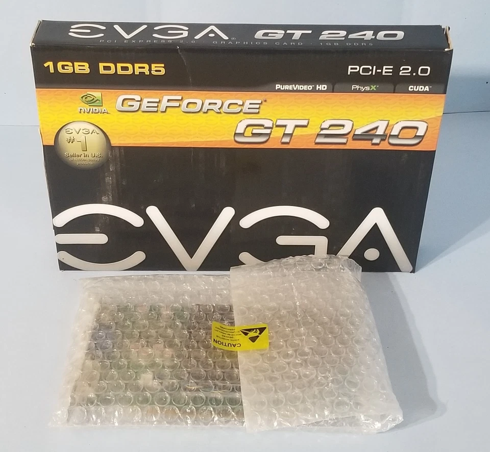 EVGA NVIDIA GeForce GT 240 1GB DDR5 Video Card 01G-P3-1246-LR new open box - Image 1 of 4