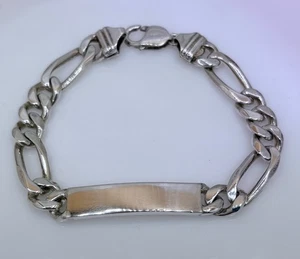 STERLING SILVER FIGARO LARGE LINK BRACELET. 48.1 GRAMS - Picture 1 of 10