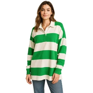 Aerie Oversized Rugby grün-weiß gestreifter Pullover Damen M - Bild 1 von 6