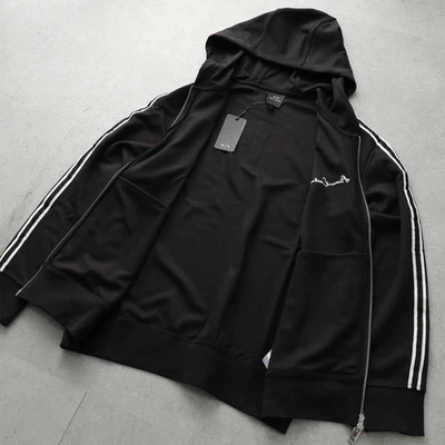  ARMANI EXCHANGE A/X Hoodie Men's Zip-Up Long Sleeve Hoodie Size S Black - Image 1 of 4