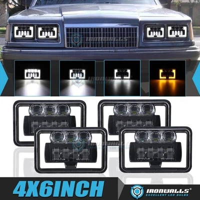 Faros LED de 4x6" para Plymouth Caravelle 1979-1989 lámpara de señal de giro alta/baja Foto 1 de 4