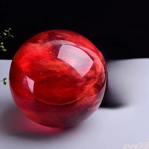 60mm Natural Red Crystal Ball Ornament Healing Stone Energy Gift - Picture 1 of 3