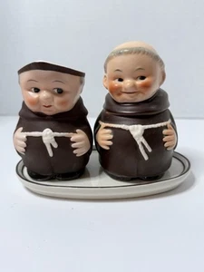 Vintage Porcelain  Monk Sugar Bowl and Creamer Set Friar Tuck  Germany Goebel  - Picture 1 of 5