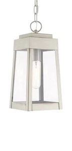 Livex Lighting 20854 Nickel Oslo Single Light 6"W Outdoor Mini Pendant - Picture 1 of 12