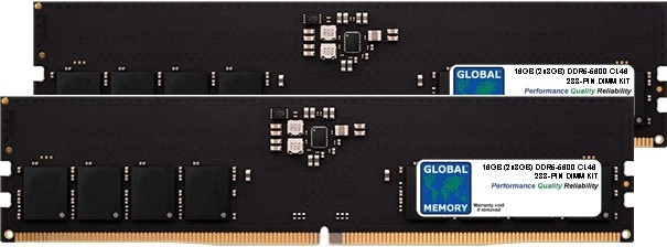16GB (2 x 8GB) DDR5 5600MHz PC5-44800 288-PIN DIMM MEMORY KIT FOR DESKTOPS/PCS - Image 1 of 1
