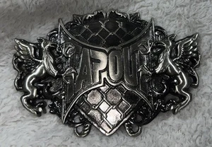 Tapout Belt Buckle Black Grey Metal Dragons MMA Cage Mixed Martial Arts Y2K - Picture 1 of 6