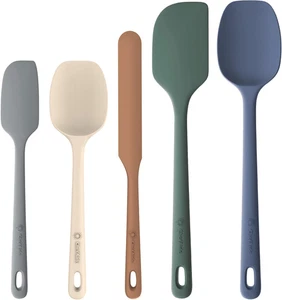 5 Stück Silikon Spachtel Set, Lebensmittelqualität Gummispachtel, Upgrade starker Griff - Bild 1 von 34