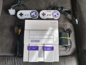 Super Nintendo SNES Console with Controllers and Game Bundle