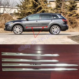 4Pcs Chrome ABS Side Door Body Molding Cover Strip Trim For Mazda CX-9 2008-2023 - Bild 1 von 3