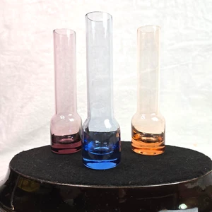 "3 vasos de licor de colección soplados a mano púrpura-azul-ámbar colores 6"" de alto bonitos" - Imagen 1 de 3