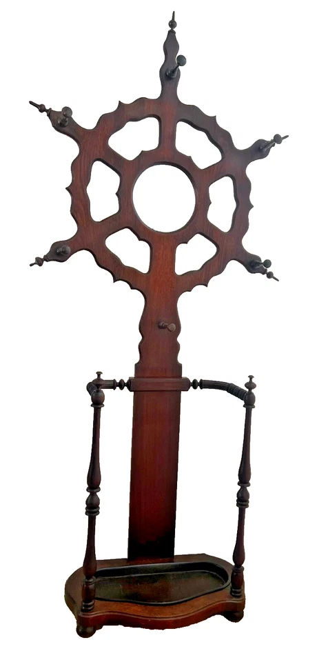 Викторианская подставка-зонтик в форме звездообразования круглое зеркало железная капельница - Изображение 1 из 4