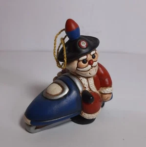 THUN Carabiniere Babbo Natale Motoslitta Addobbo Appendere Albero cm 7 Slittino - Foto 1 di 11
