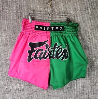 Fairtex Muay Thai Boxing Shorts Pink Green Size XXL 33x4 NEW - Image 1 of 4