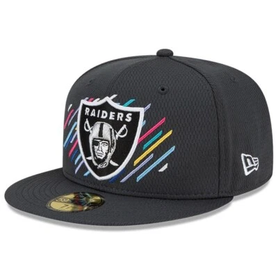 LAS VEGAS RAIDERS New Era Crucial Catch Sideline 59Fifty FITTED HAT SZ 7 NEW - Image 1 of 4