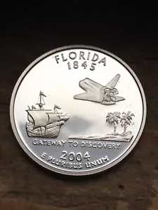 2004-S PROOF DCAM Silver FLORIDA Quarter 25c US Coin 90% silver - Picture 1 of 2