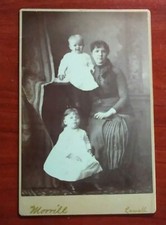 Cabinet card - Mother & two small children, Morrill, Lowell MA