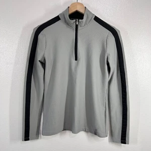 Lauren Active Ralph Lauren Quarter Zip Pullover Athletic Top Gray Black Medium - Picture 1 of 8
