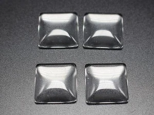 25 Transparent Clear Square Dome Flatback Glass Cabochon 20X20mm - Picture 1 of 3