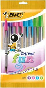 10ct Assorted Color Ballpoint Pens Wide 1.6mm for Fun Creative Writing - Picture 1 of 5